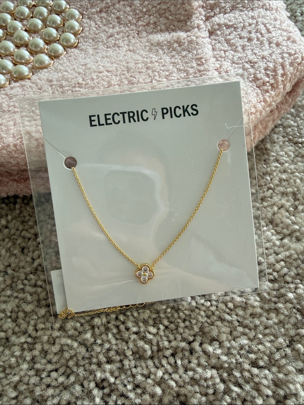 Electric Picks Camilla Gold Flower CZ Pendant Necklace -